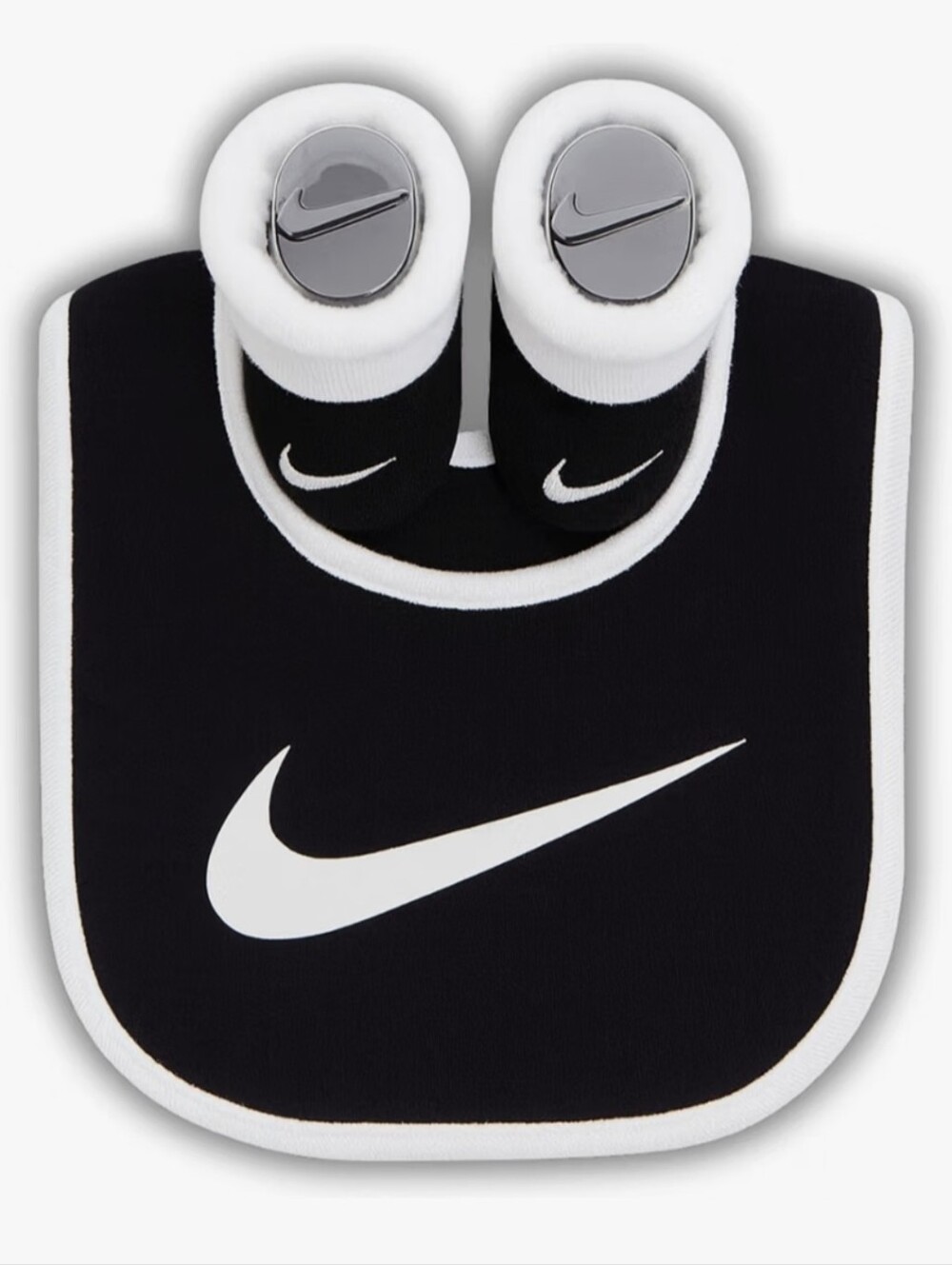New! Nike 0-6 Month Baby Bib and Booties Shoes Set
